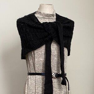 Fetherston Black Knit Shawl